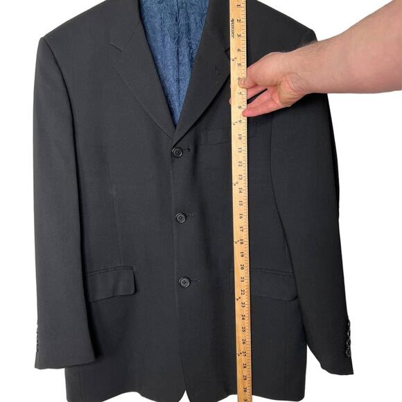 Ted Baker Mens 40R Endurance WOOL Blazer Suit Jacket 3 Button Black EUC! - Picture 6 of 9